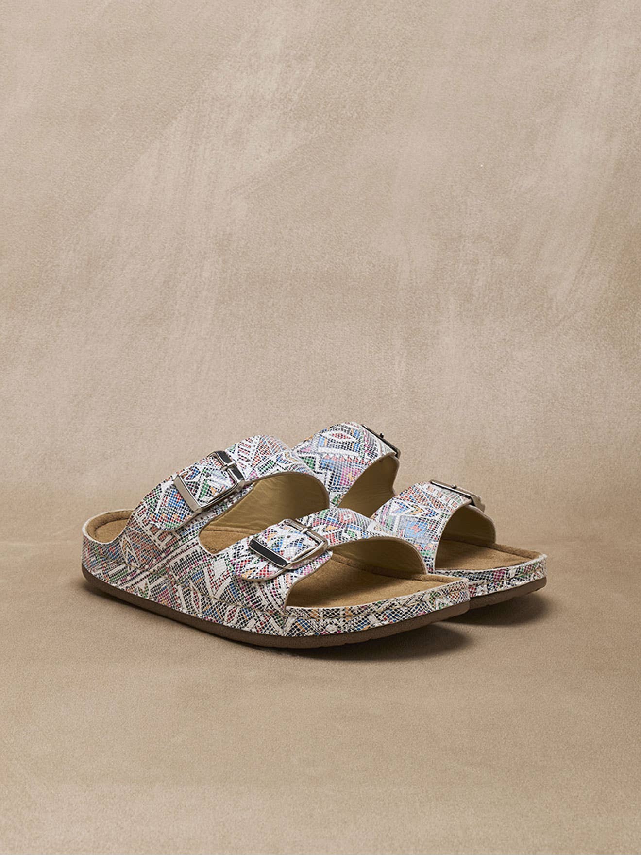 Etniskt tryck Extra breda reflexologimules (2012164_0033) för wholesale på Faire1