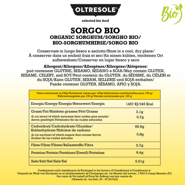 Oltresole - Wholesale Whole Grains - Organic Sorghum 1 Kg6