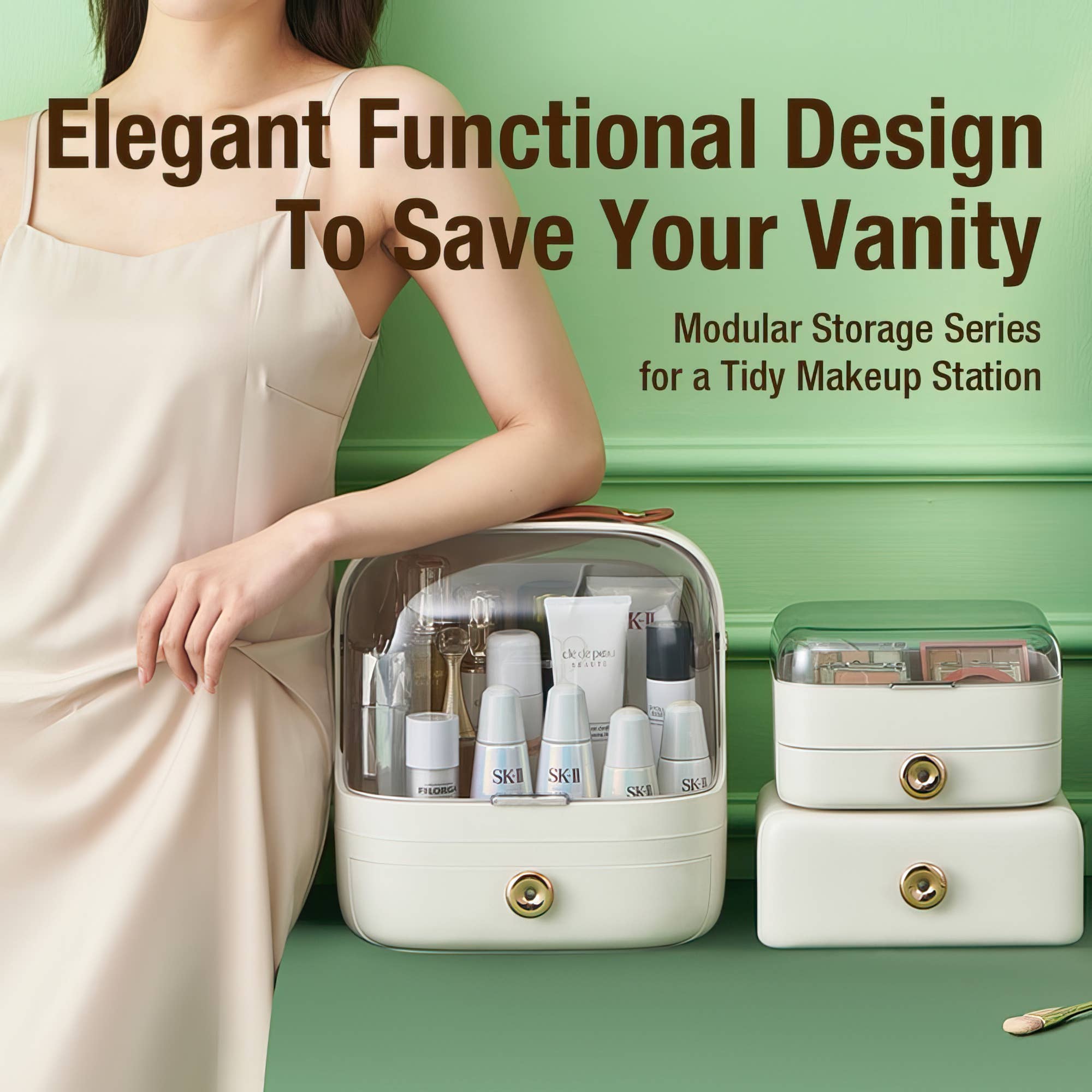 FC Design - Wholesale Makeup Storage Box - 5 PC Set Utility Cosmetics Makeup Storage Organizer Solution10