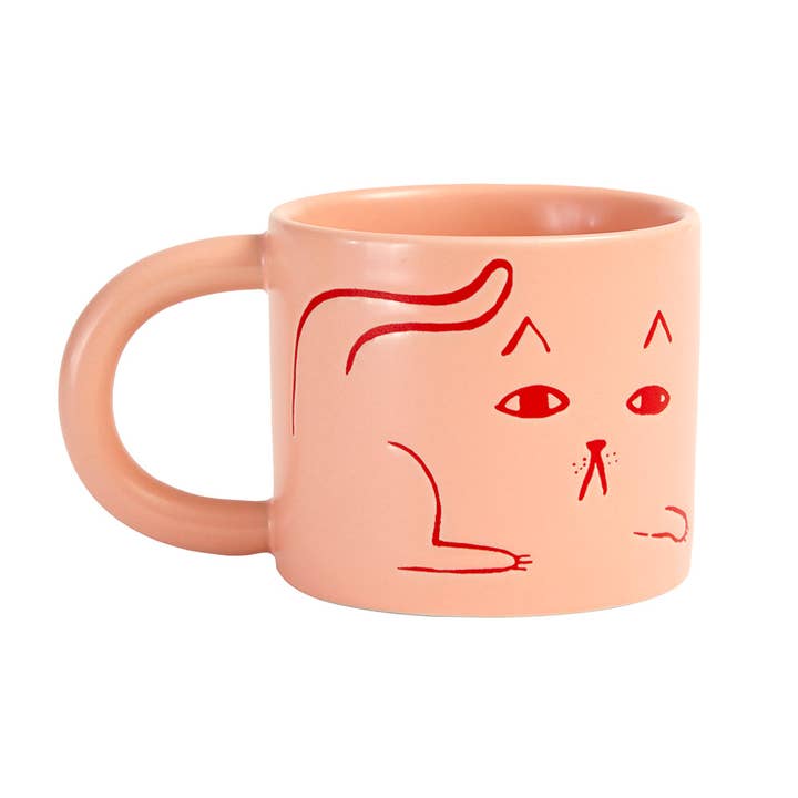 Taza de cerámica con diseño de gato para venta al por mayor de Donna Wilson