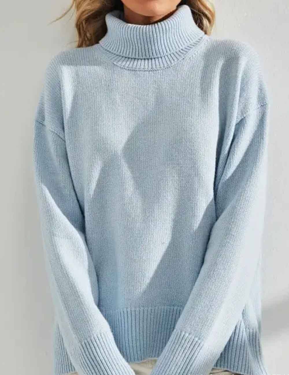 Sweetkama - Wholesale Knit Sweater - Women's - Ladies Solid Color Turthleneck Long Sleeves Knit Sweater1