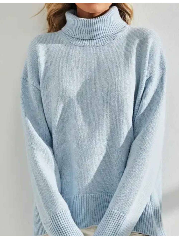 Sweetkama - Wholesale Knit Sweater - Women's - Ladies Solid Color Turthleneck Long Sleeves Knit Sweater1