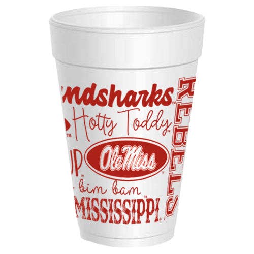 Ole Miss - Envoltorio tipográfico Traditions, paquete de 10 para venta al por mayor de Sassy Cups