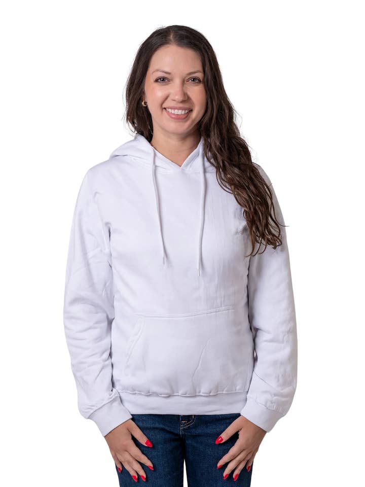WHITE UNISEX HOODIE for wholesale by The Ndop Apparel