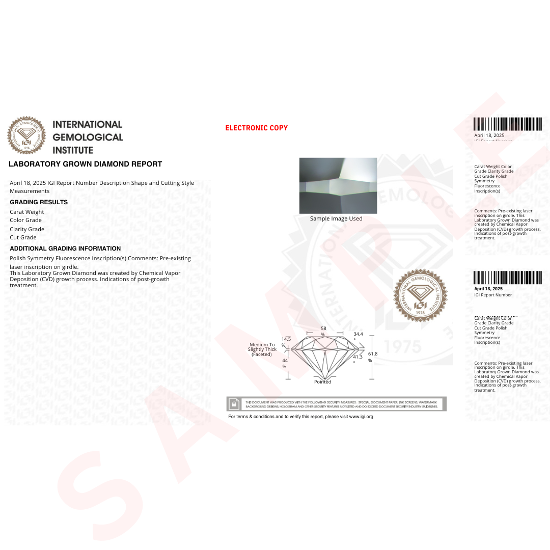 Fine Diamond – Großhandel Einzelstein-/Solitär-Ring – Kissenförmig geschliffener loser im Labor gezüchteter Diamant VVS2 IGI-zertifiziert1
