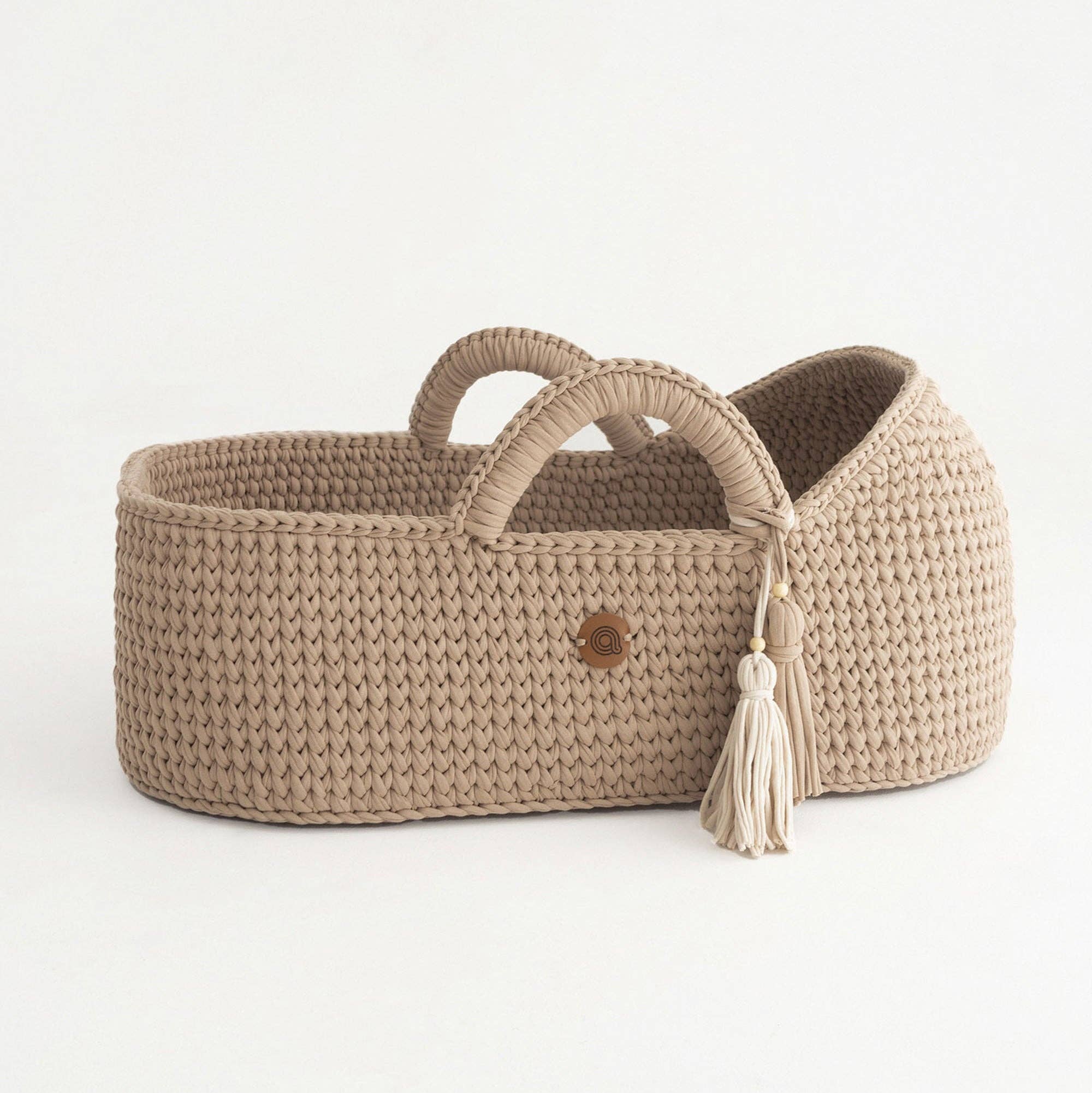 ANZY HOME - Wholesale Bassinet - Baby - Knitted Baby Moses Basket With Round Hood15