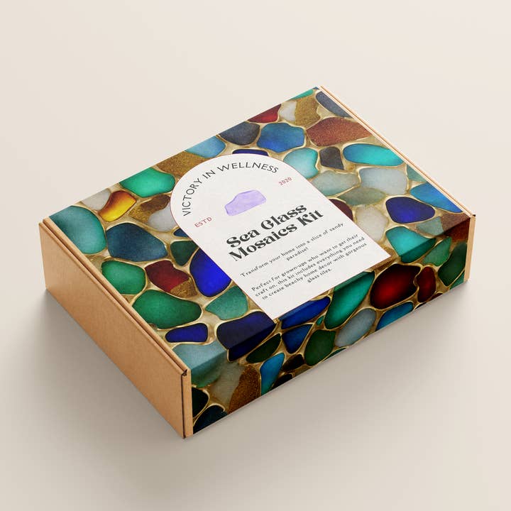 VictoryInWellness - Wholesale DIY craft kit - DIY Sea Glass Mosaic Craft Kit for Adults, Home Décor1