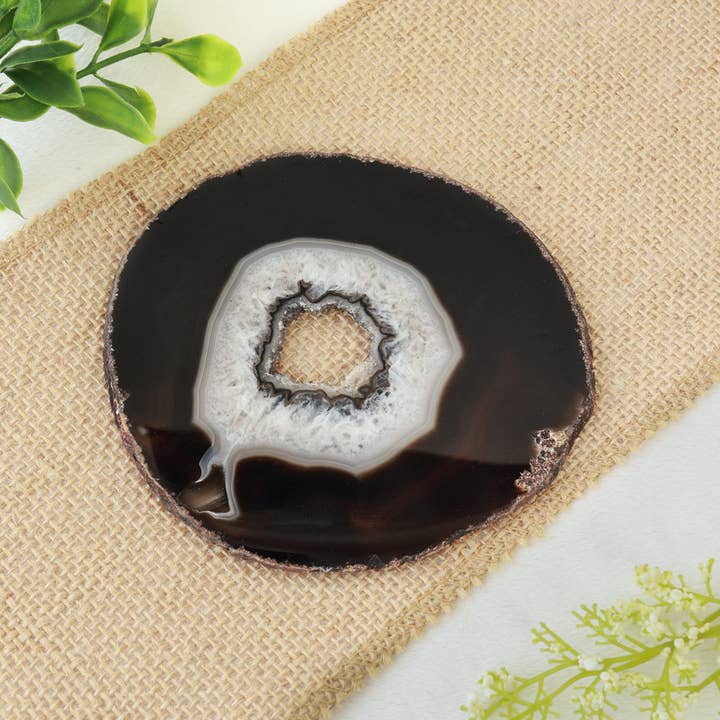 Natures Artifacts Inc - Wholesale Spiritual Stone/Crystal - Black Agate Thin Slab - Agate Slices2