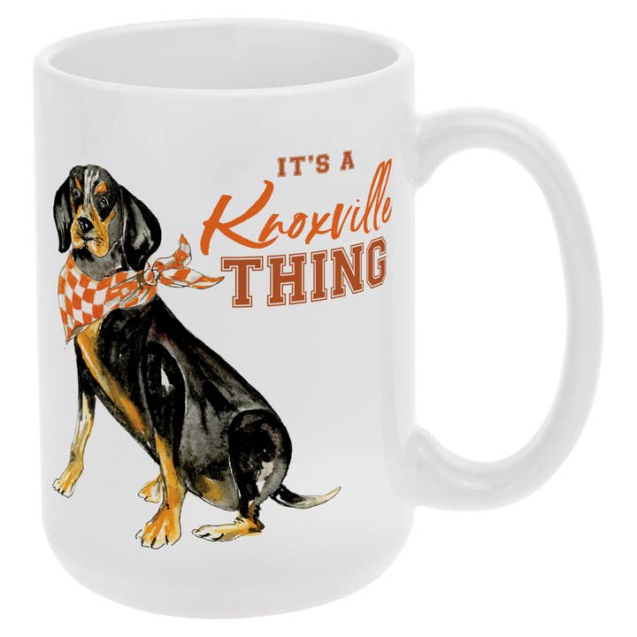 Orange Coonhound Collegiate Ceramic Mug 15 oz. Rosanne Beck for wholesale by Boston International