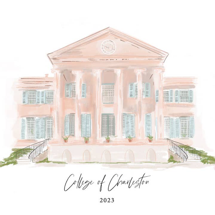 COLLEGE OF CHARLESTON - Kunstdruk voor wholesale door Rebecca Illustrated