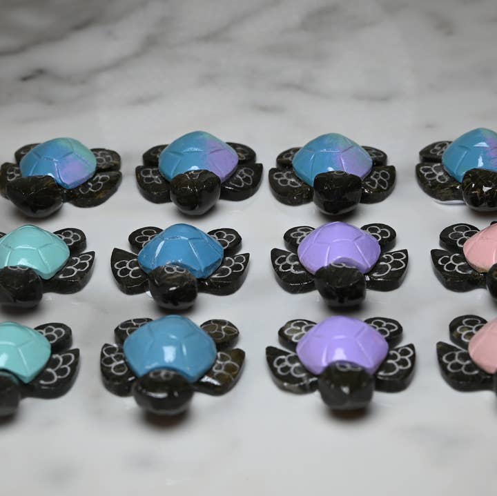 Marble Turtle Coastal (Dark Body) 1.5" for wholesale by SS handcrafted Art