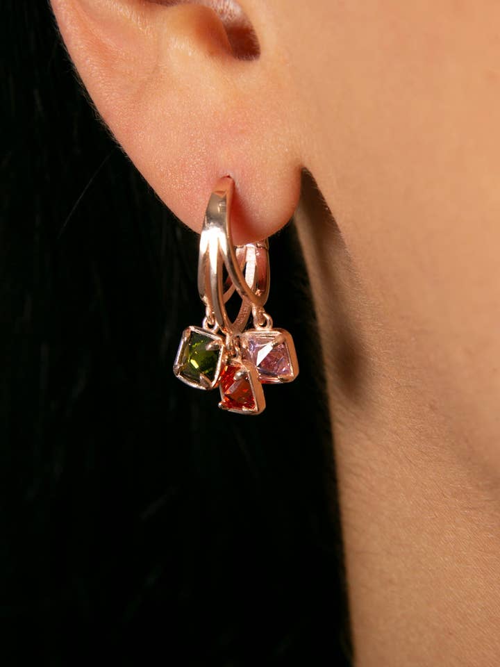 Wholesale Women's 925 Sterling Silver Drop Earrings with Stones for wholesale by Volenia Silver