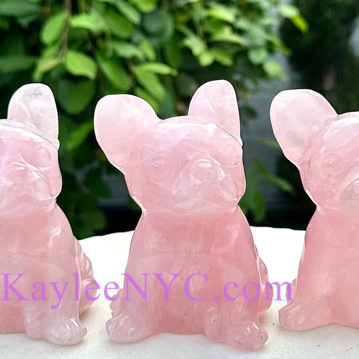 KayleeNYC - Wholesale Spiritual Stone/Crystal - Natural Rose Quartz Dogs Crystal Healing