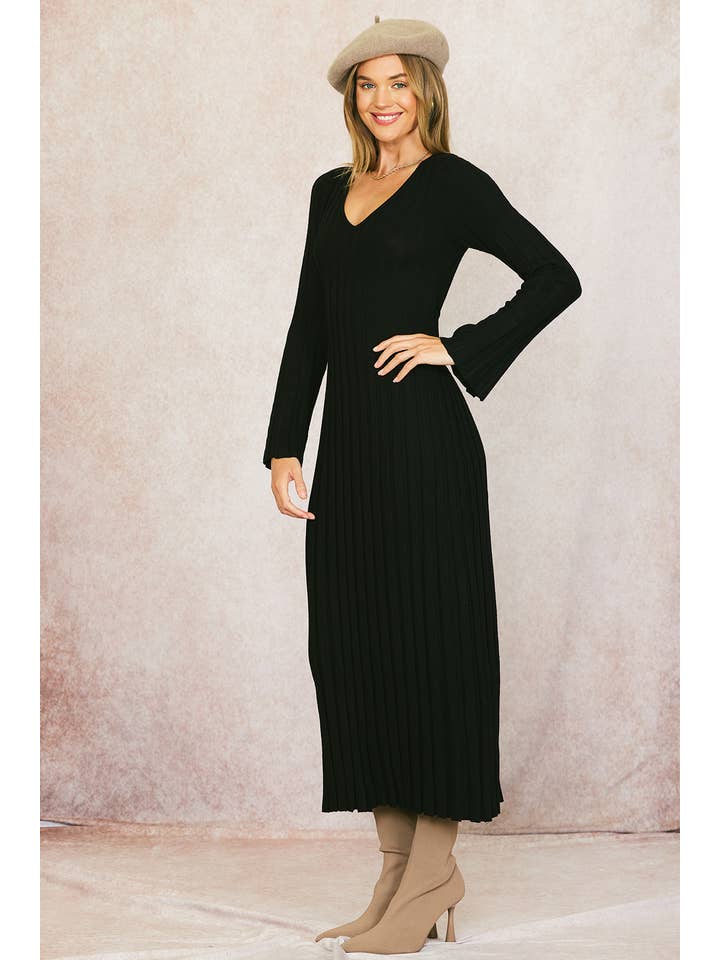 ILLA ILLA - Vente Robe – femme - Robe longue en tricot côtelé20