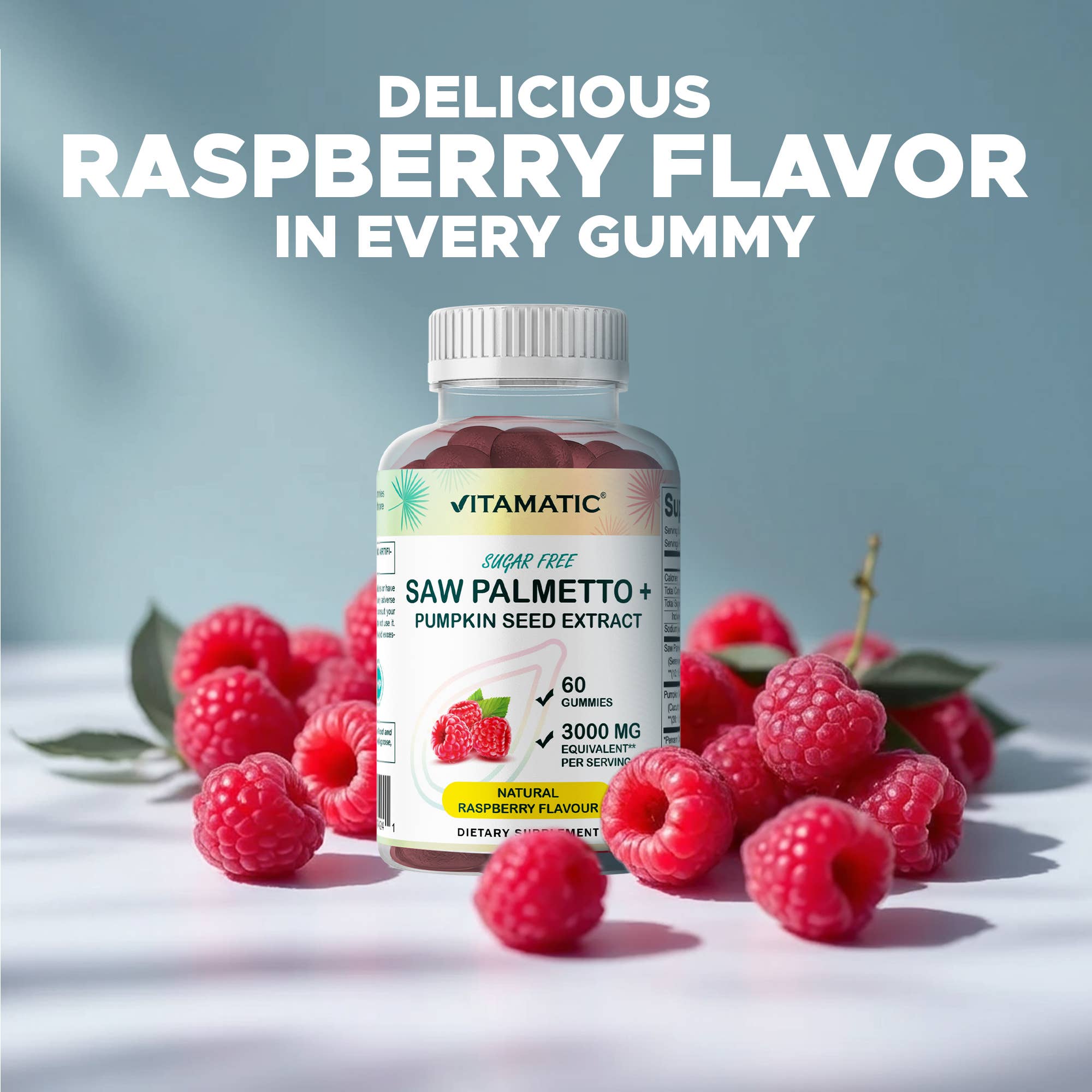 Vitamatic - Wholesale Oral Supplement/Vitamin - Vitamatic| Saw Palmetto with Pumpkin Seed  |Raspberry Flavor5