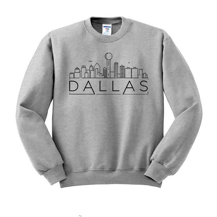 Lucky Luna Apparel - Wholesale Graphic Sweatshirt - Women's - Skyline Dallas Texas Crewneck Sweatshirt