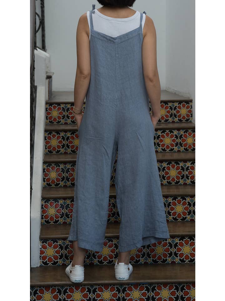 Merci Marie - Wholesale Jumpsuit - Women's - Linen Tie Shoulder Jumper #42422