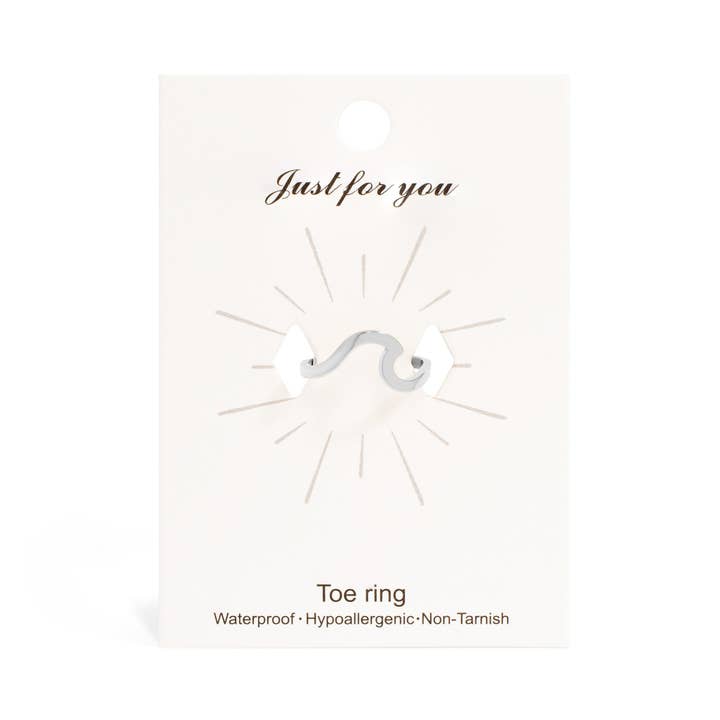 WJW - Wholesale Toe Ring - 18K Gold PVD Stainless Steel Adjustable Wave Toe Ring2