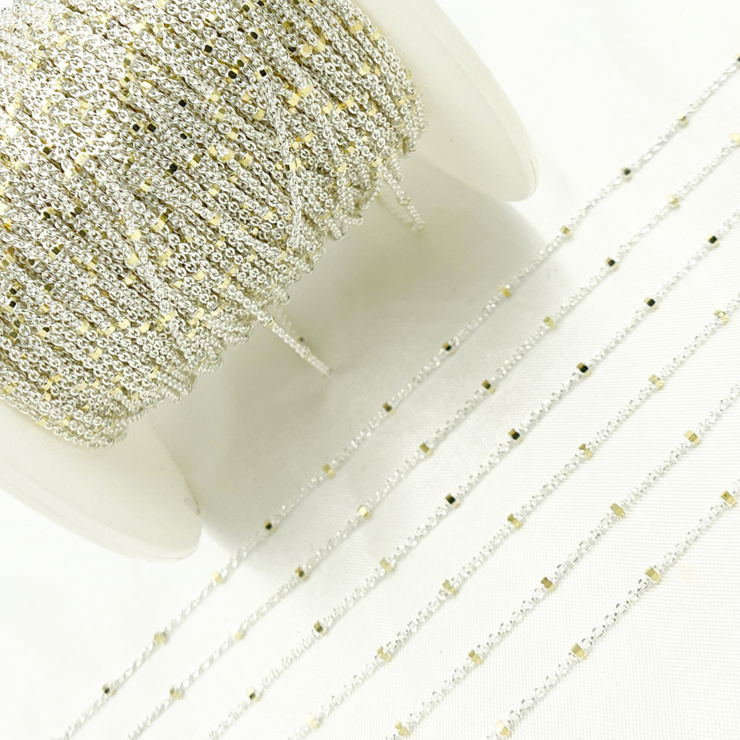 Jewels & Chains - Wholesale Link & Chain Necklace - Z36GS2. 925 Sterling Silver Satellite Gold Plated Cube Chain4