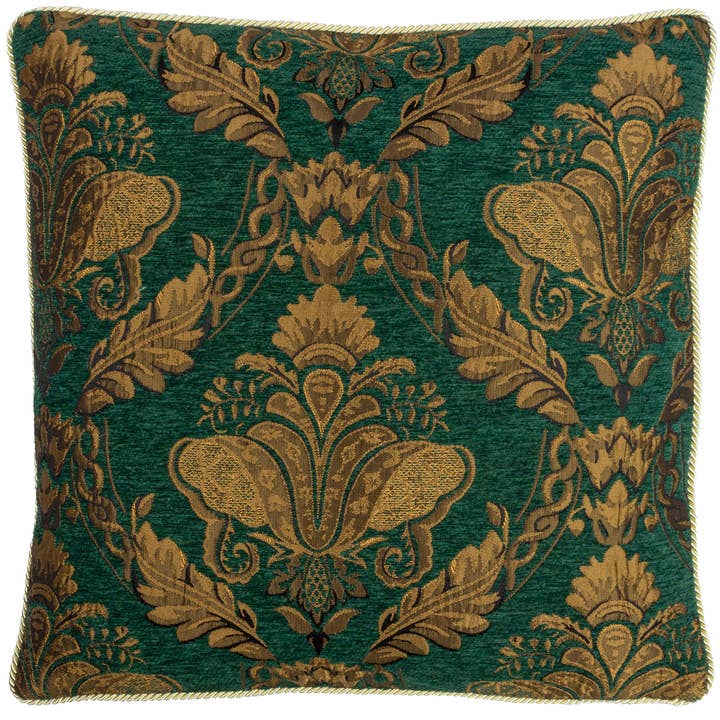 Shiraz Traditional Jacquard Cushion Emerald for wholesale on Faire