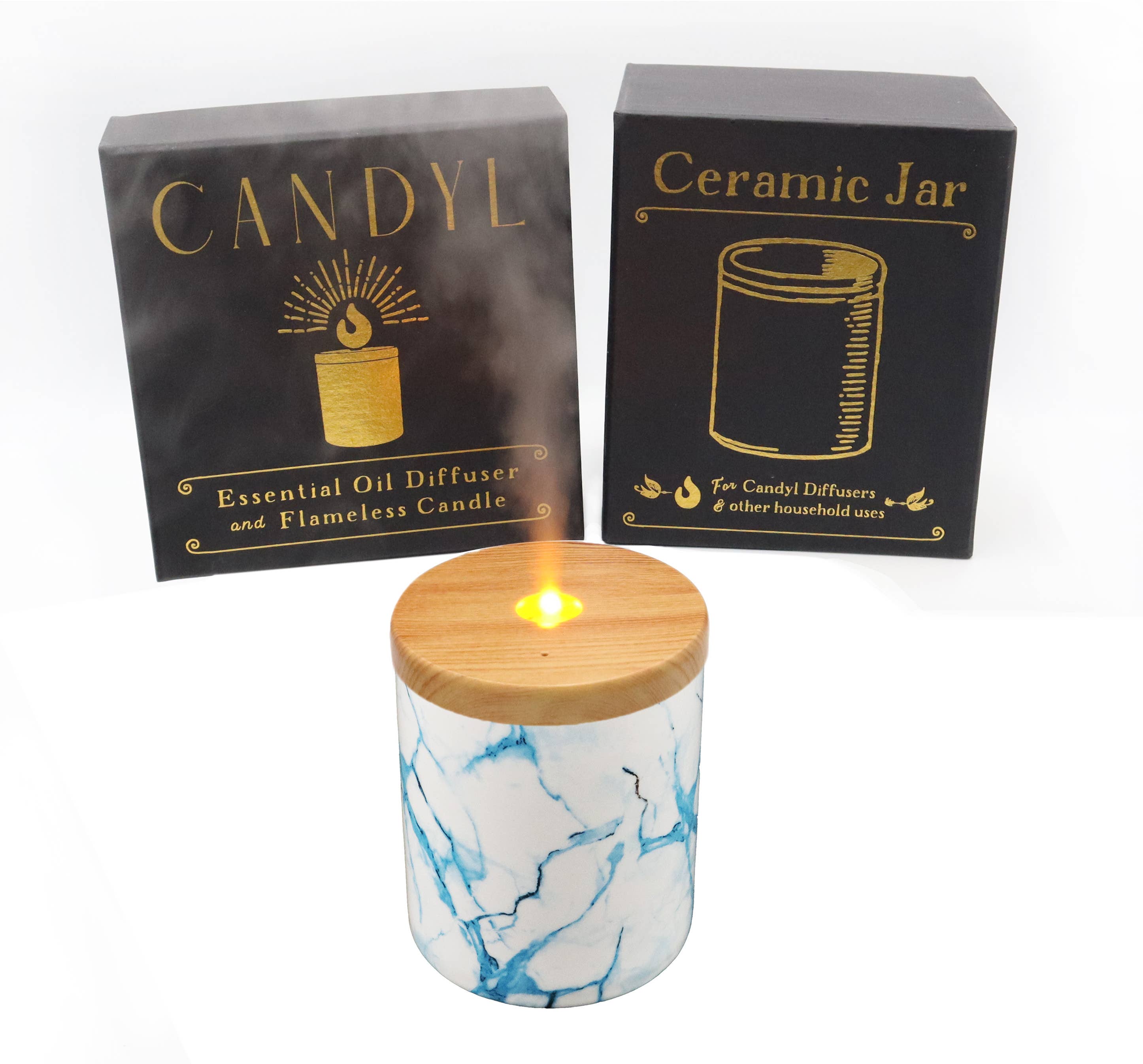 Candyl - Vente Diffuseur électronique - Diffuseur d'Huiles Essentielles Candyl avec Flamme de Lumière de Bougie24