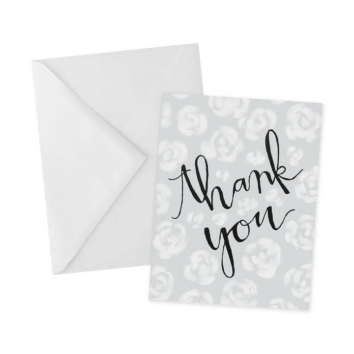 Blue Floral Thank You Card for wholesale by The Goyave Paperie