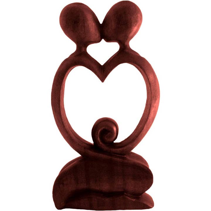 Wooden Love Kiss Romance Heart Statue Abstract Modern Decor for wholesale by OMA - Eclectic Home