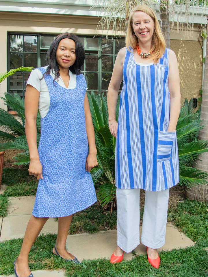 TABLIER DE CUISINE BLEU-BLANC pour la vente par apfelgrün zum Anziehen