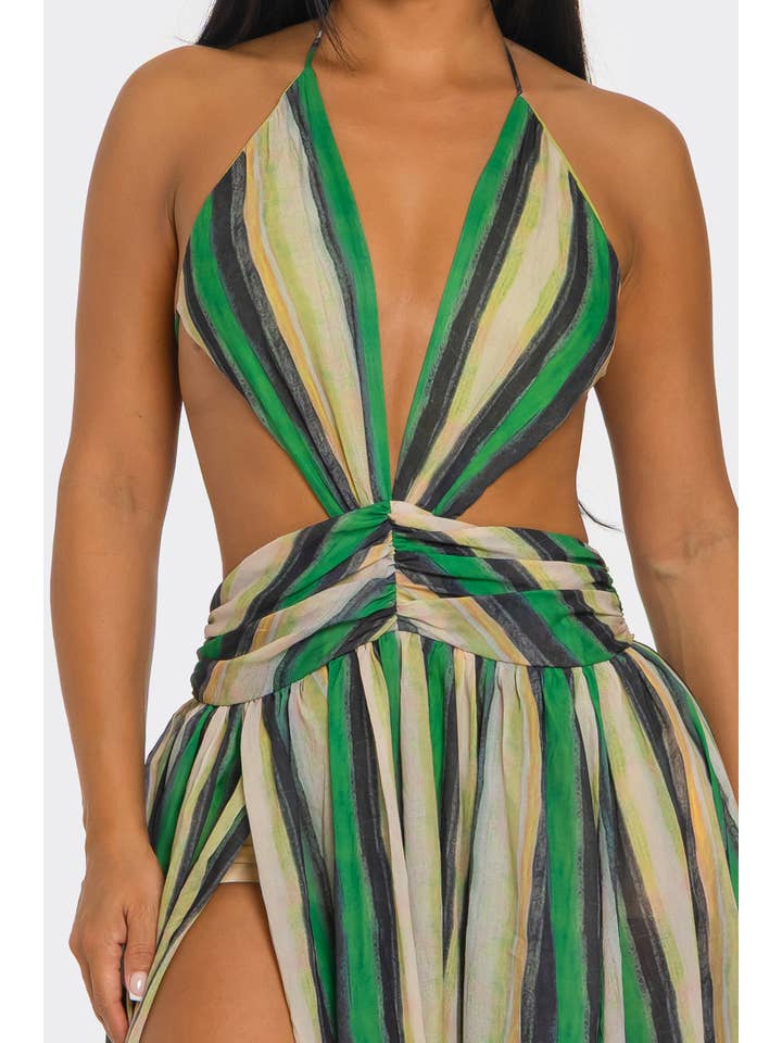 BANJUL - Wholesale Dress - Women's - HCCD13841 & HALTER-NECK, CORSET-STYLE, HIGH-SLIT MAXI DRESS11