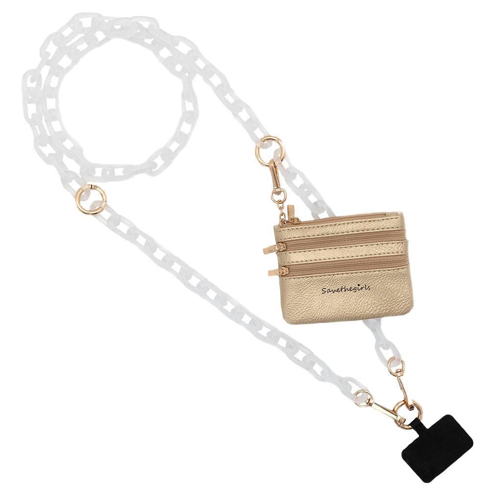 Save The Girls - Wholesale Phonecase Strap - Clip & Go Ice Chain with Pouch0