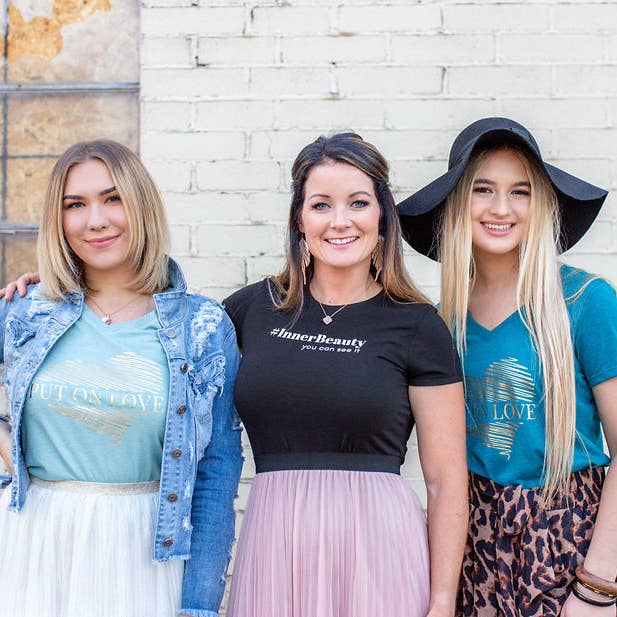 Hello Beauty Full & Co. - Wholesale Screen Printed T-Shirt - Women's - Graphic V neck T-Shirts for Women, Inspirational6