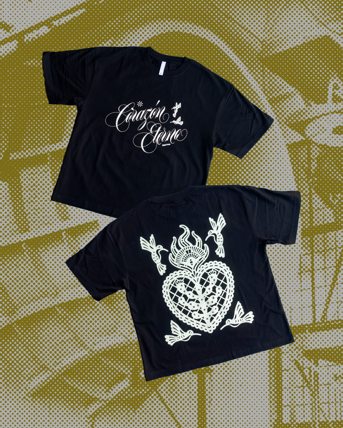 Matiz Press - Wholesale Screen Printed T-Shirt - Unisex - Corazón Eterno Boxy Tee — Matiz Press x Guzman Studio1