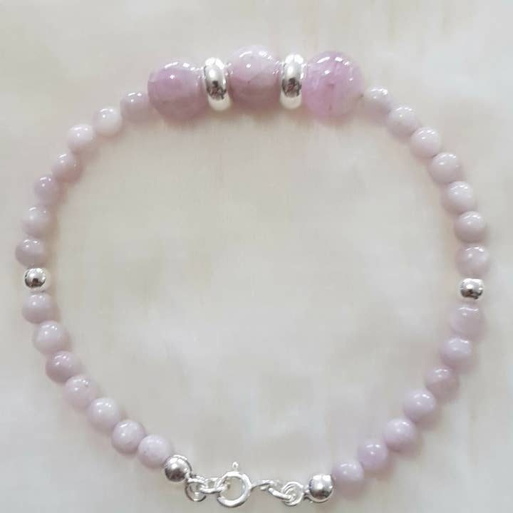 Bracciale kunzite in argento 925 per la vendita all'ingrosso da parte di les secrets de Louisette