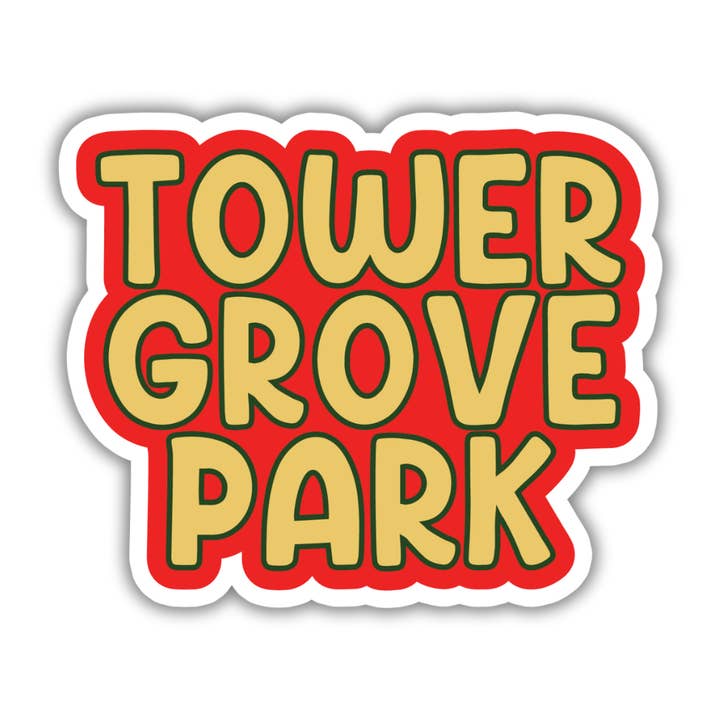 Autocollant en vinyle "Bubble Letter St. Louis" de 3" Tower Grove Park pour la vente par Sarah Curran Designs