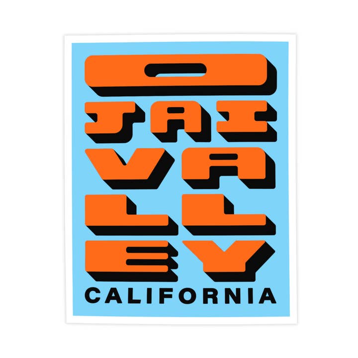Impressão de letras em bloco do Vale de Ojai - Cartaz da Califórnia por atacado de Kamin Tersieff