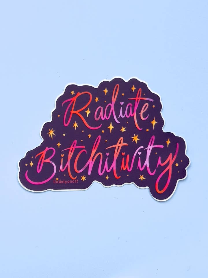 Radiate Bitchitivity Vinyl-Aufkleber, 3 x 2,2 Zoll für den Großhandel von liadelyonart
