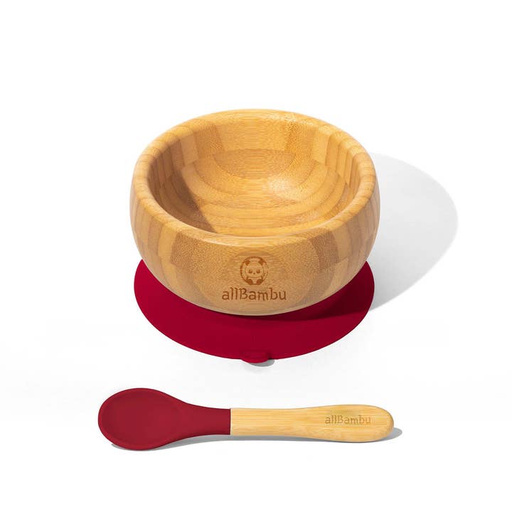 allBambu Inc - Wholesale Feeding Set - Baby - Bamboo Baby Bowl with Suction & Spoon5