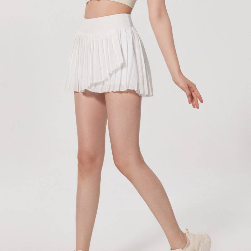 Crave by FW - Wholesale Athletic Skirt - Women's - Fashion Solid Color Double Layer Tennis Skirt15