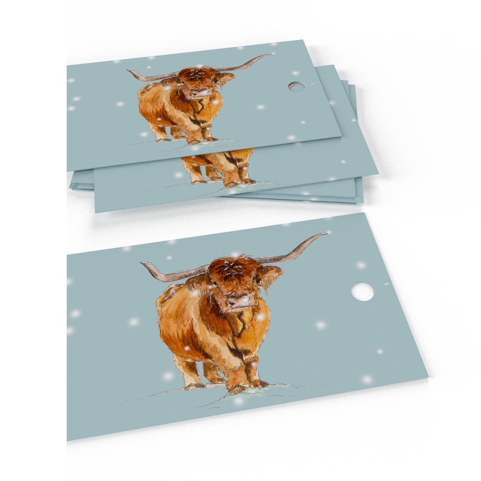 Re-wrapped - Vente Feuille de papier cadeau - Papier Cadeau Vaches Highland Hiver • Écologique4