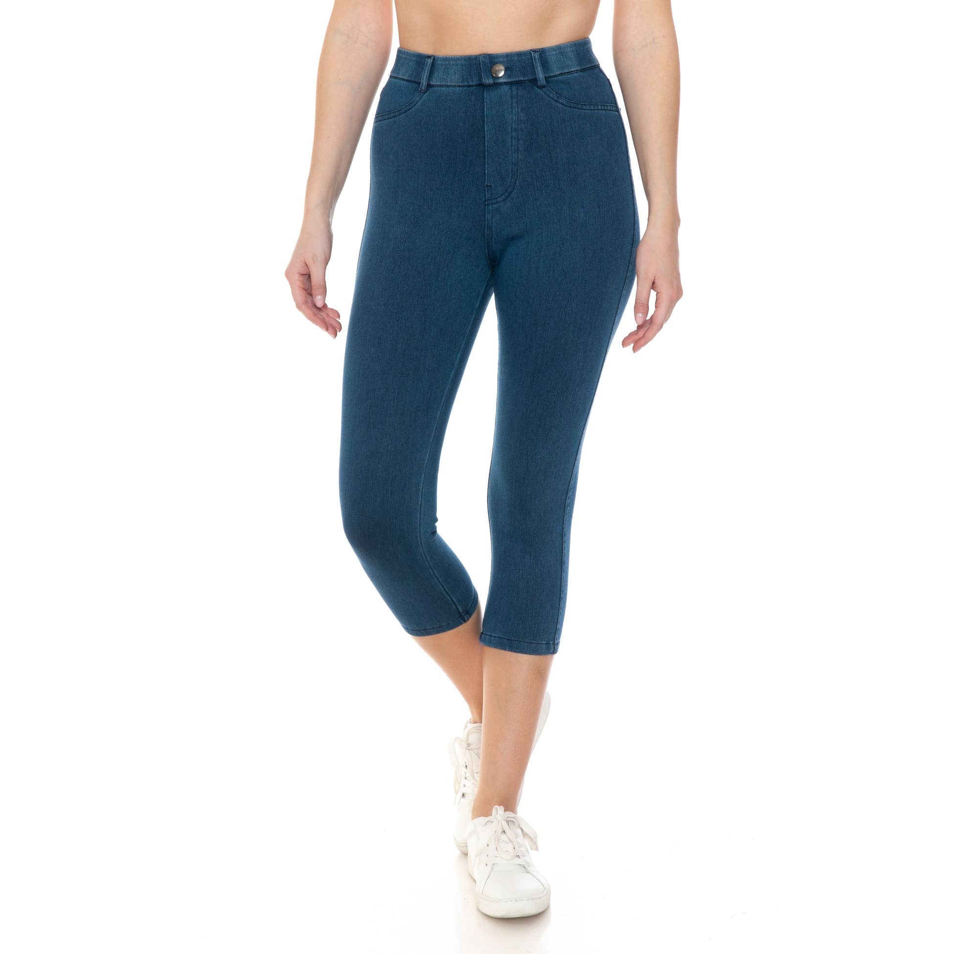 Leggings Depot - Vendita all'ingrosso Pantaloni sportivi/da jogging - Donna - Jeggings corti con tasche posteriori (21 pollici con cucitura interna)8