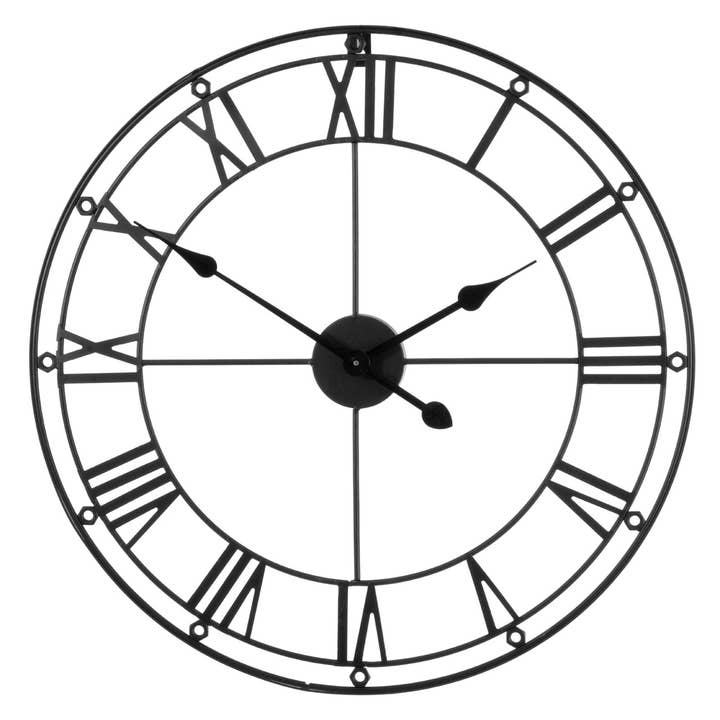 Matte Black Metal Wall Clock for wholesale by Interiors by Premier
