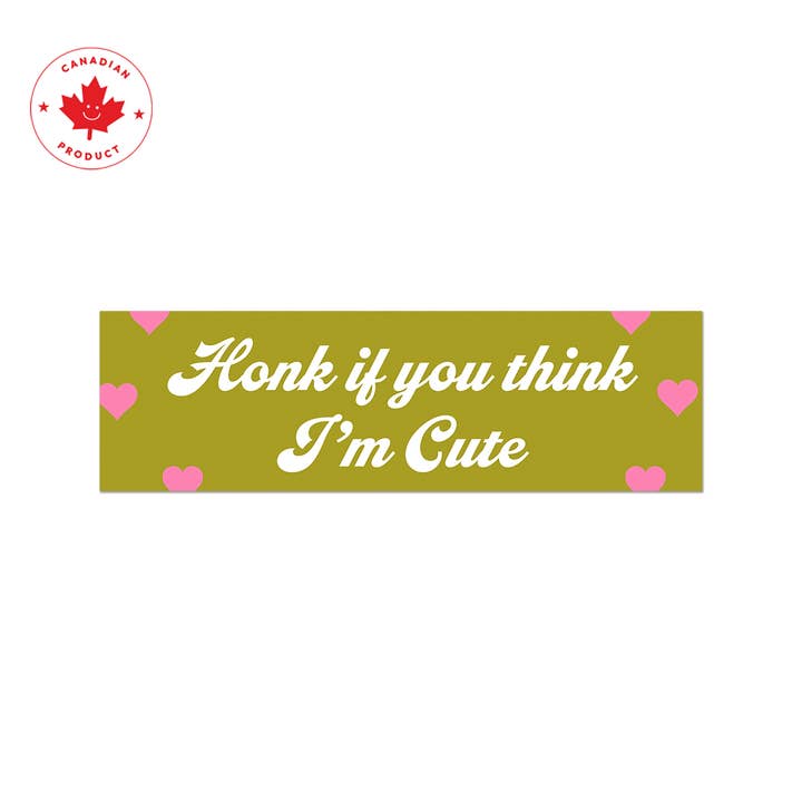 Party Mountain Paper co. - Wholesale Sticker - Honk If You Think I'm Cute Bumper Sticker