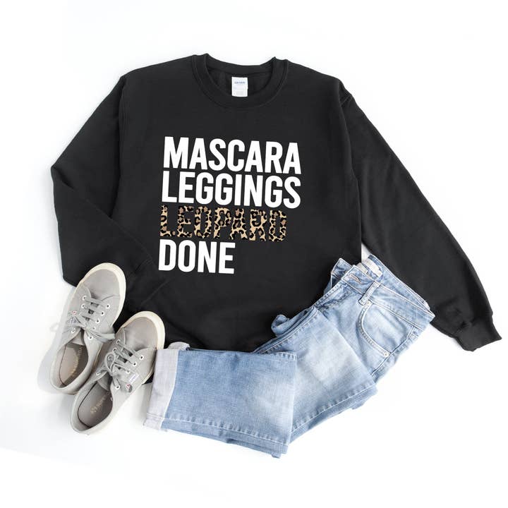 Mascara Leggings Leopard Done Sweatshirt for wholesale by Light & Shine
