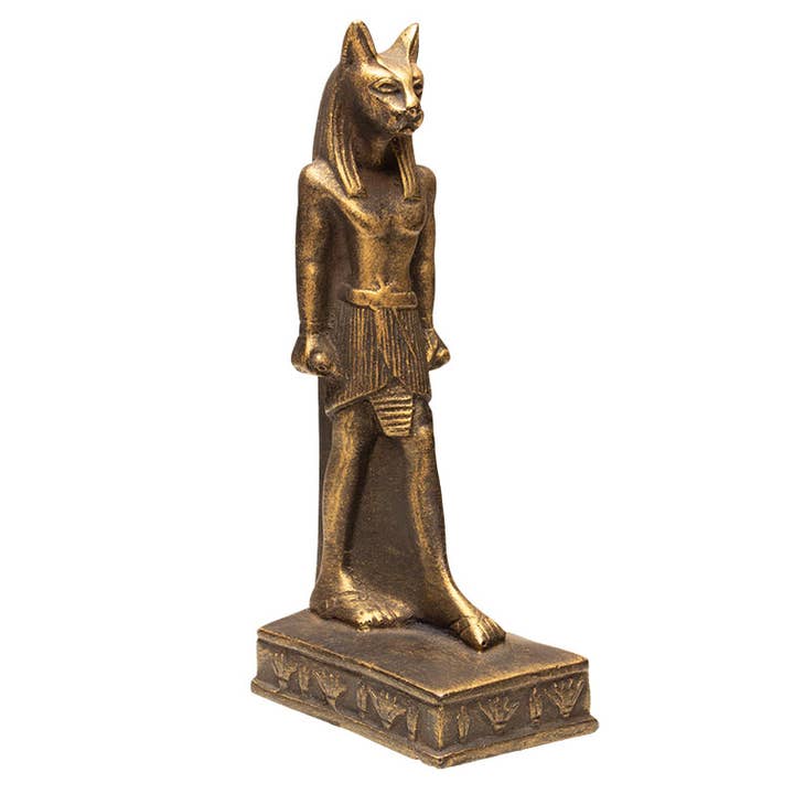 Estatua de Gato Bastet Acabado en Bronce - 5" - Diosa Egipcia para venta al por mayor de Discoveries, Inc.