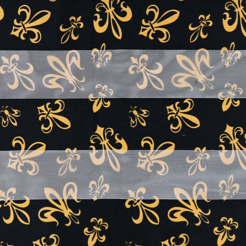 SP Sophia Collection - Wholesale Scarf - Women's - Mardi Gras Fleur De Lis Striped Long Scarf0