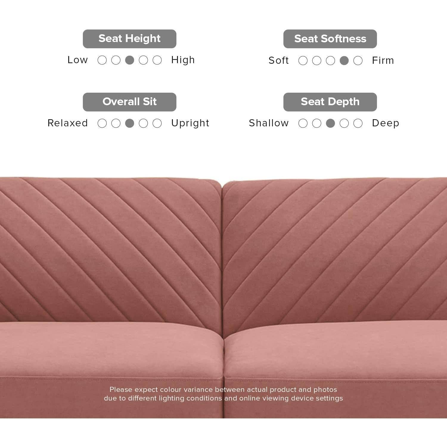  Old Rosa Red Velvet Chloe Futon Sofa Bed With Adjustable Back And Tapered Legs for wholesale on Faire7