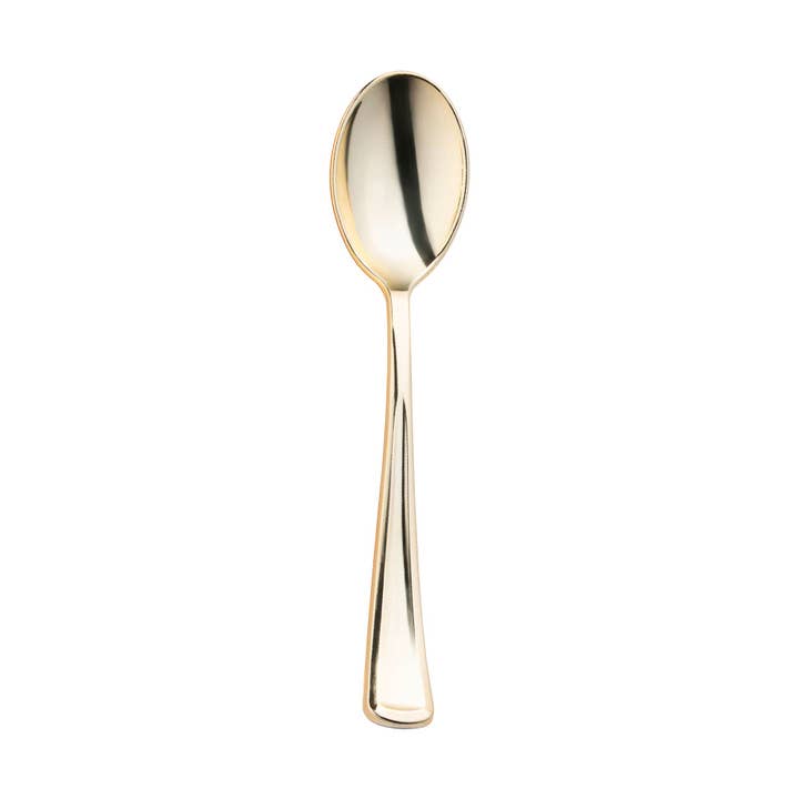 Shiny Metallic Gold Plastic Spoons - 24 pcs and other Purchase Wholesale plastic soup spoons. Free Returns & Net 60 Terms on Faire trending on Faire.