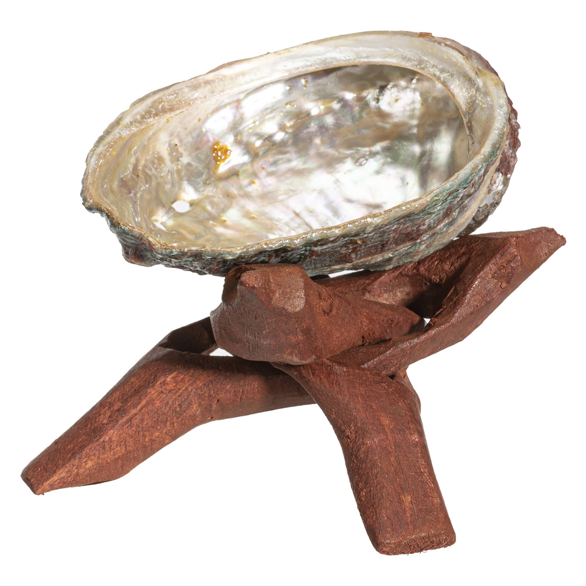 Pacific Trading - Wholesale Smudge Plate - Abalone Smudge Shell With Tripod Stand 4"3