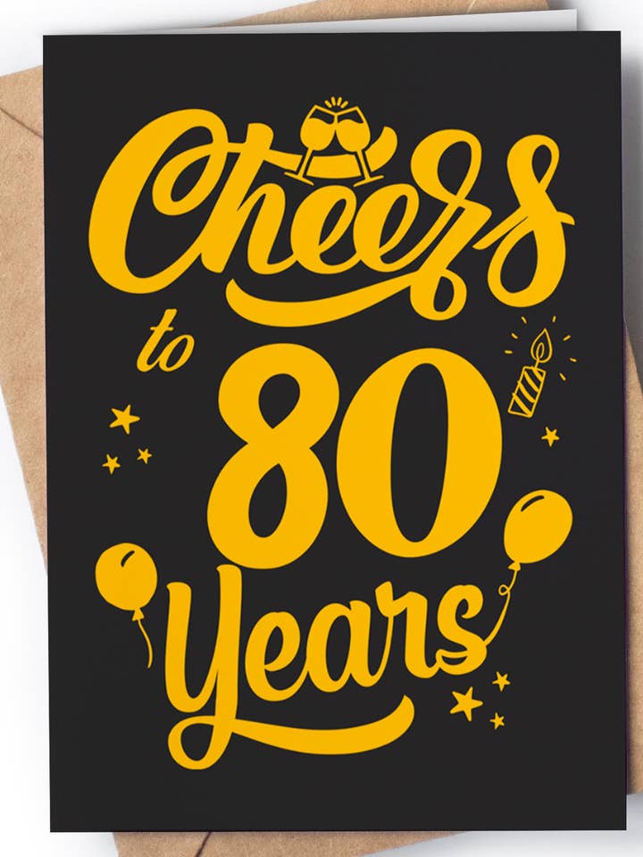 80-års fødselsdagskort - Milepæl Tillykke med fødselsdagen Kort 113 for engroshandel hos Greeting Cards for Everyone - Birthday Gifts