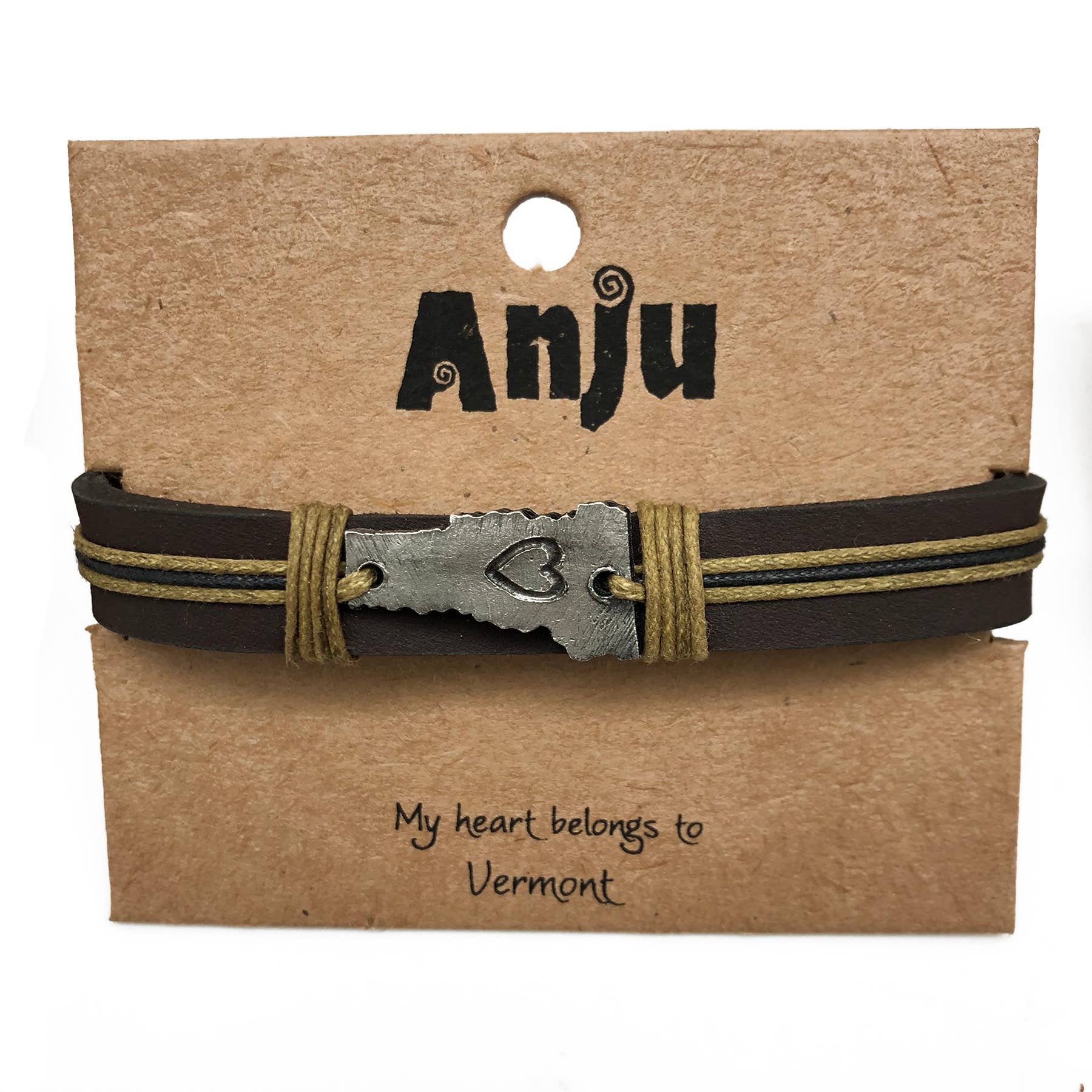 Anju Jewelry – Großhandel Armband mit Charms/Anhängern – Home State Schmuck - Zinn Lederarmband35